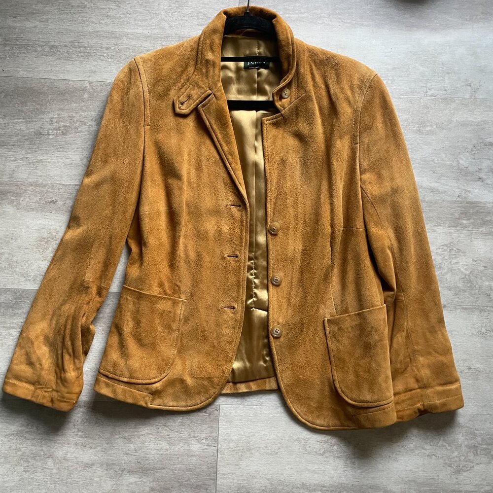 J. Crew Cognac Italian Suede Jacket